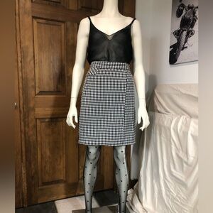 Vintage Kathie Lee Black & White Gingham Pencil Skirt w/Shorts (Skort)